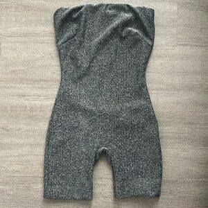 JLUXLABEL Silver Moondust Sparkle Playsuit
